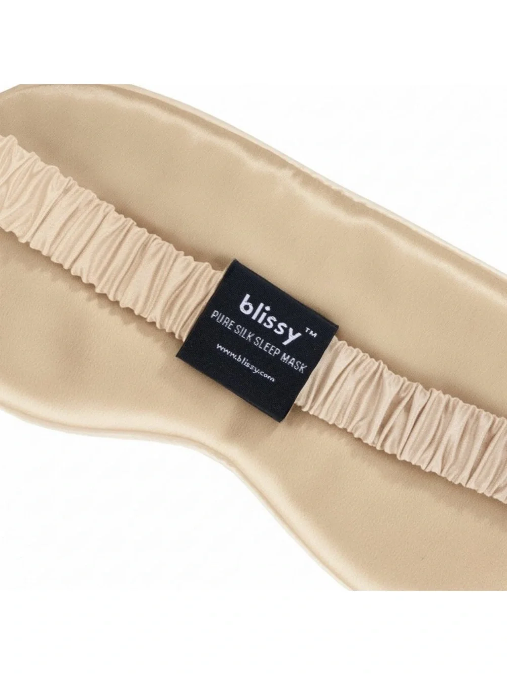 Blissy Luxe Silk Sleep Mask in Champagne